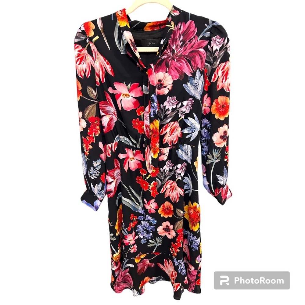 J.Crew V-Neck tie floral dress size 2 EUC L0356